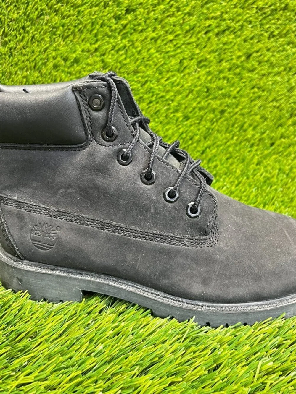 Timberland 6 Inch Premium Boys Size 3Y Black Athletic Waterproof Ankle Boots